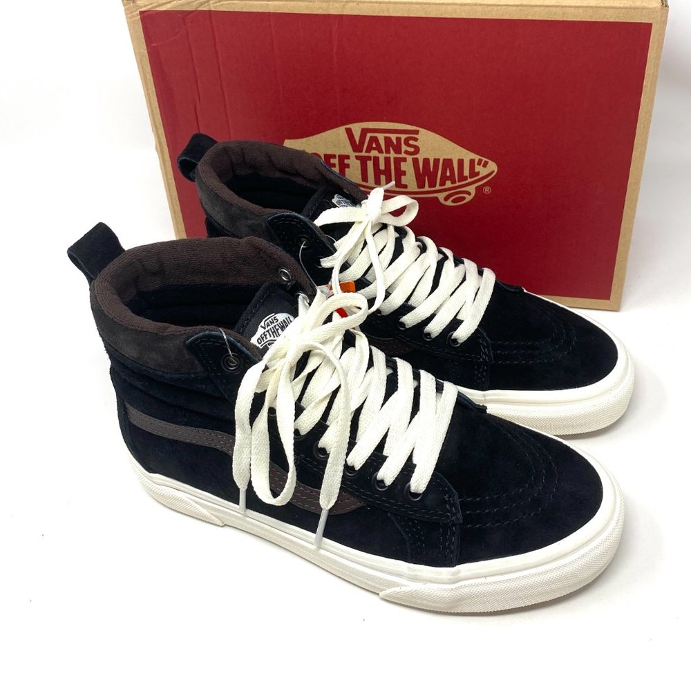 VANS Women's VN0A4BV7V3Z1 Sk8-Hi Mte Suede Black Dark Chocolate Canvas Size 7 - Picture 6 of 10
